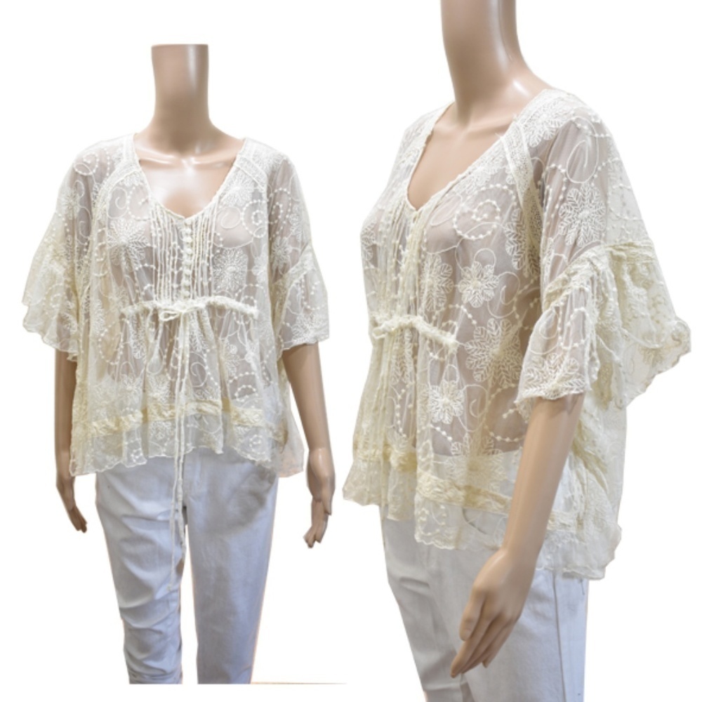 Costa Blanca Lace Ivory Pullover/ Coverup